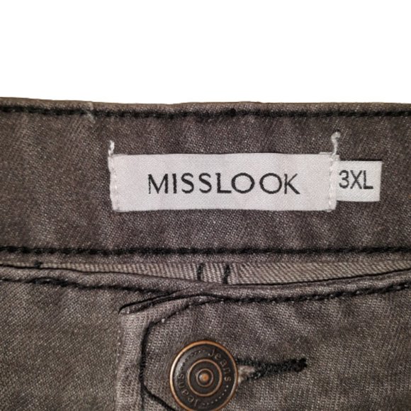 MISSLOOK WOMEN'S FLORAL PAINTED DISTRESSED BOYFRIEND FIT BLOWN JEANS SIZE XL - Picture 10 of 12